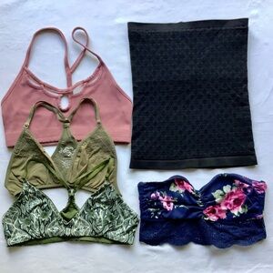 Free People Intimately Free Bundle of 5 Racerback Bralettes and Bandeau Sz XS